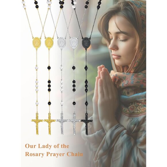Personalized Rosary with Picture Custom Rosary Beads Catholic Necklace for Women - Picture 8 of 9